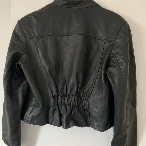 Black leather vintage jacket - Picture 2 of 3
